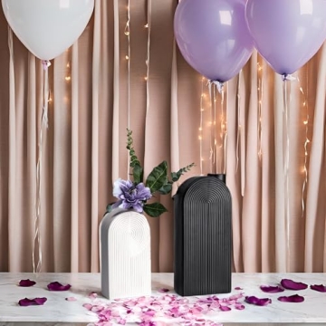 Black and White Modern Ceramic Book Vase Set