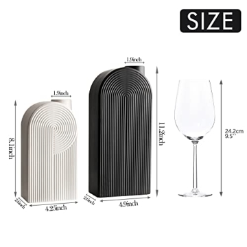 Black and White Modern Ceramic Book Vase Set