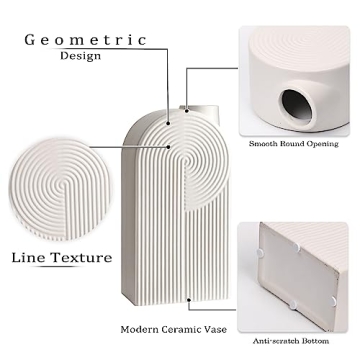 Black and White Modern Ceramic Book Vase Set