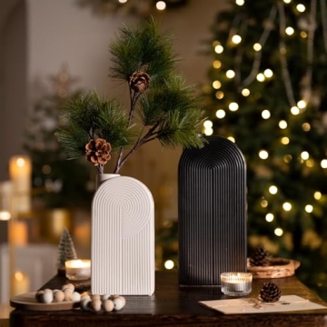 Black and White Modern Ceramic Book Vase Set