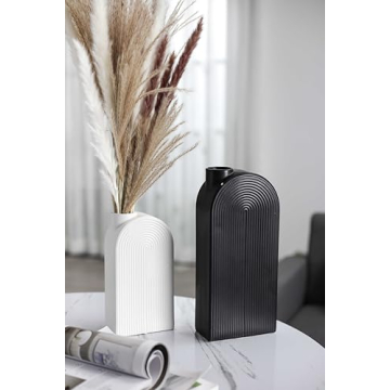Black and White Modern Ceramic Book Vase Set
