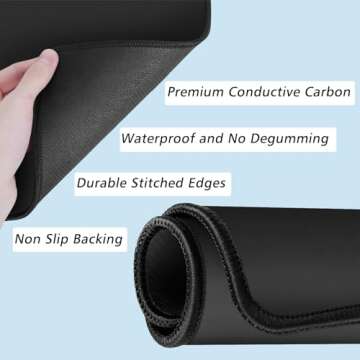 Grounding Mat Kit (2 Pack)-2 Grounding Mats (10 x 26.7) with Grounding Adapter, 2 Straight Cords (15ft) and 2 Grounding Wristbands - Indoor Grounding for Full Body Balance & Wellness Support