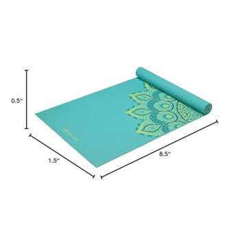 Gaiam Yoga Mat Premium Print Extra Thick Non Slip Exercise & Fitness Mat for All Types of Yoga, Pilates & Floor Workouts, Capri, 6mm