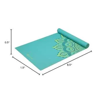 Gaiam Yoga Mat Premium Print Extra Thick Non Slip Exercise & Fitness Mat for All Types of Yoga, Pilates & Floor Workouts, Capri, 6mm