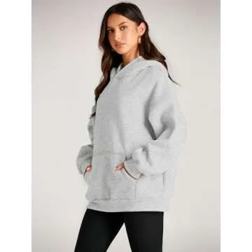 EFAN Womens Hoodies Oversized Sweatshirts Pullover Fleece Sweaters Long Sleeve Winter Fall Outfits Fashion Y2k Clothes Grey XL