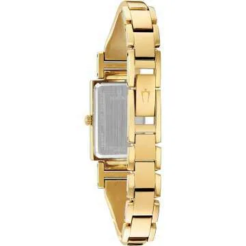 Stainless Steel Bangle Watch with Diamonds