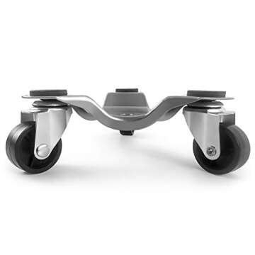 QWORK 4 pcs 6" Steel Tri-Dolly, 200 lbs Load Capacity, Great for Moving Furniture & Appliances, Dura...