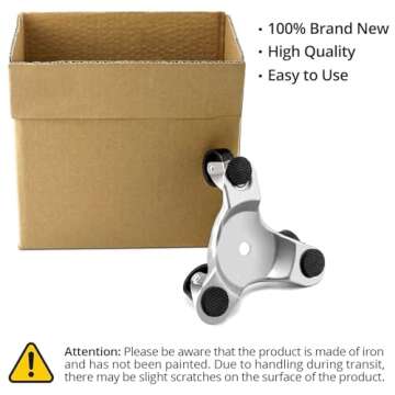 QWORK 4 pcs 6" Steel Tri-Dolly, 200 lbs Load Capacity, Great for Moving Furniture & Appliances, Durable and Easy to Use