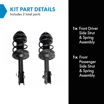 TRQ Front Strut & Coil Spring Assembly Set Driver & Passenger Sides Compatible with 14-16 Subaru For...