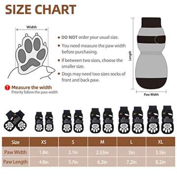 PUPTECK Non Slip Dog Socks for Licking with Grippers, Dog Shoes for Hardwood Floors, Winter Booties ...