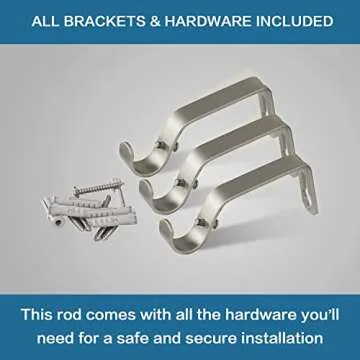 H.VERSAILTEX Window Curtain Rods for Windows 48 to 84 Inches Adjustable Decorative 3/4 Inch Diameter Single Window Curtain Rod Set with Classic Finials, Nickel