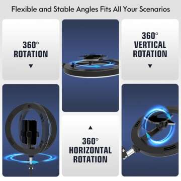 Overhead Camera Mount with Selfie Ring Light and Phone Holder, 10" LED Ring Light for Desk with Stand and Remote for iPhone,Phone Tripod with Light for Video Recording Vlog TikTok Live Stream Cooking