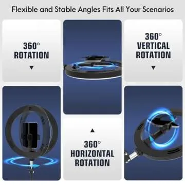 Overhead Camera Mount with 10" Selfie Ring Light for iPhone