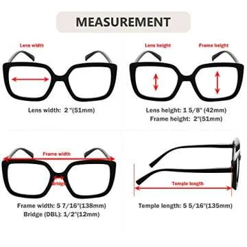 Eyekepper Reading Glasses for Women Large Frame Readers Eyeglasses Oversize - White, +1.25