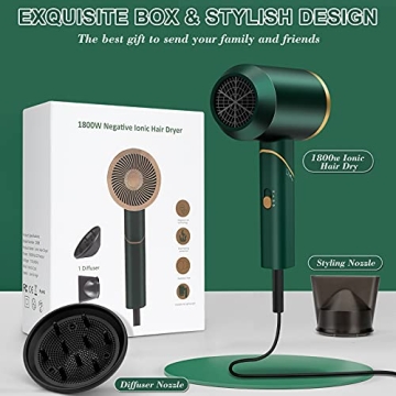 Lightweight PAHETAWA Travel Hair Dryer with Diffuser