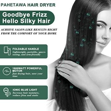 Lightweight PAHETAWA Travel Hair Dryer with Diffuser