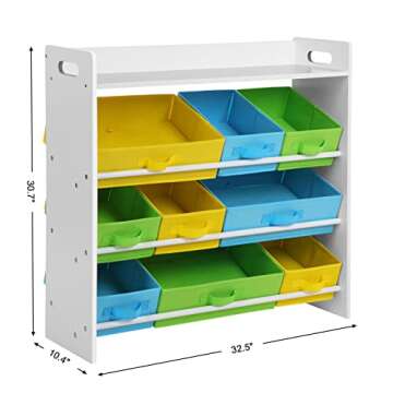 SONGMICS Kid's Toy Storage with 9 Removable Bins