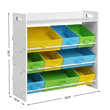 SONGMICS Kid's Toy Storage with 9 Removable Bins
