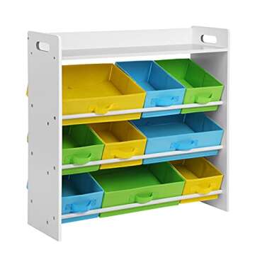 SONGMICS Kid's Toy Storage with 9 Removable Bins
