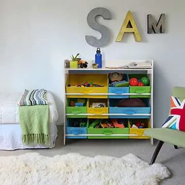 SONGMICS Kid's Toy Storage with 9 Removable Bins