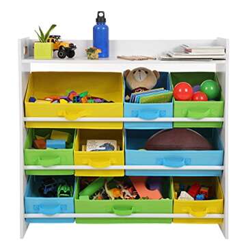 SONGMICS Kid's Toy Storage with 9 Removable Bins