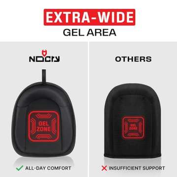 NoCry Flooring Knee Pads for Work with Extra-Wide Gel & Thick Foam Cushion — Work Knee Pads for Men with Reinforced Straps & Military Grade Rivets — Gel Knee Pads with Floor-Safe, Anti-Slip Leather