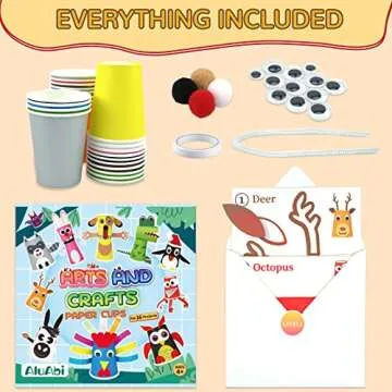 AluAbi Crafts Fun DIY Animal Paper Cup Kit for Kids