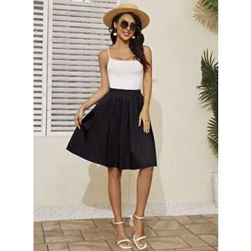 Taydey Vintage A-Line Pleated Skirt for Women