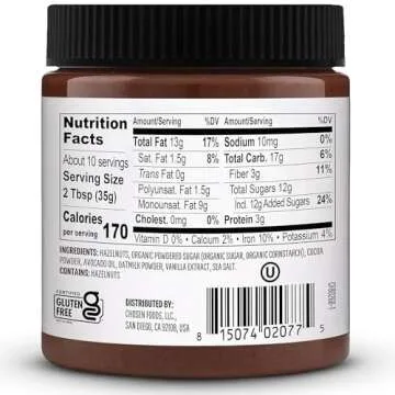 Chosen Foods Chocolate Hazelnut Spread made with 100% Pure Avocado Oil 12 oz 1-Pack