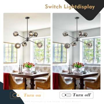 BOKT Sputnik Chandelier - Adjustable Smoke Gray Globe Light