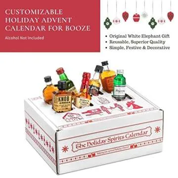 Advent Calendar for Alcohol & Adults | Gift Booze & Wine for Christmas 2024 | Great White Elephant & Holiday Party Hostess Present Idea | Alcohol Not Included