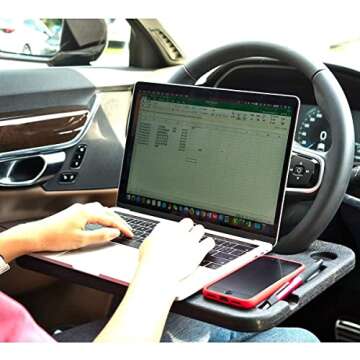 Steering Wheel Tray for Food,Car Table Kids Travel Tray,Car Desk Seat Trays for Eating,Cars Must Haves Interior Accessories Cool Gadgets for Men(Black)