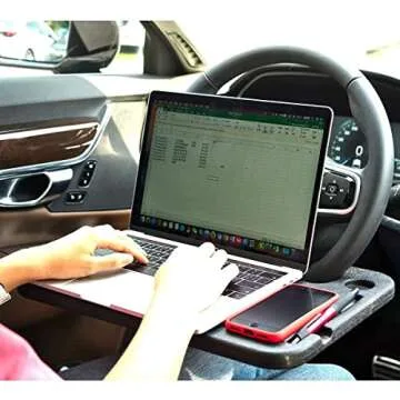 Steering Wheel Tray for Food,Car Table Kids Travel Tray,Car Desk Seat Trays for Eating,Cars Must Haves Interior Accessories Cool Gadgets for Men(Black)