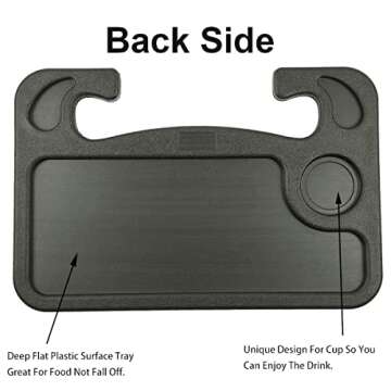Steering Wheel Tray for Food,Car Table Kids Travel Tray,Car Desk Seat Trays for Eating,Cars Must Haves Interior Accessories Cool Gadgets for Men(Black)