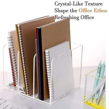 Magazine Holder, Clear Acrylic Magazine Rack, File Organizer for Office Desk, Book Organizer,-One-Piece-3 Vertical spaces,1 pack (B5)……