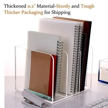 Magazine Holder, Clear Acrylic Magazine Rack, File Organizer for Office Desk, Book Organizer,-One-Piece-3 Vertical spaces,1 pack (B5)……