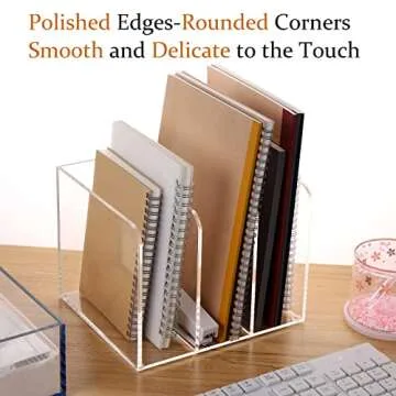 Magazine Holder, Clear Acrylic Magazine Rack, File Organizer for Office Desk, Book Organizer,-One-Piece-3 Vertical spaces,1 pack (B5)……