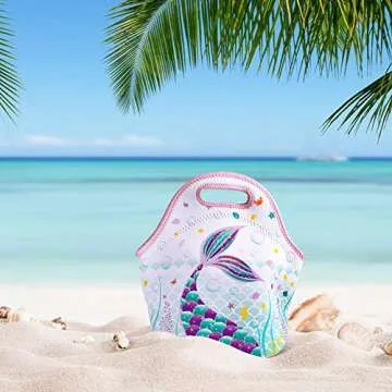 Mermaid Lunch Bag for Kids Durable Reusable Gift for School