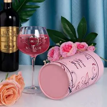 Engraved Vintage Wine Glass Gift for Mom - Perfect for Birthdays