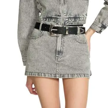 STEVE MADDEN LAWRENCE BELT, BLACK, M