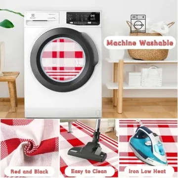 Red and White Christmas Plaid Rug 28x43