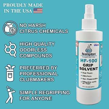 Brampton HF-100 Premium Golf Grip Solvent for Regripping Golf Clubs and Golf Grip Repair - Shake and...