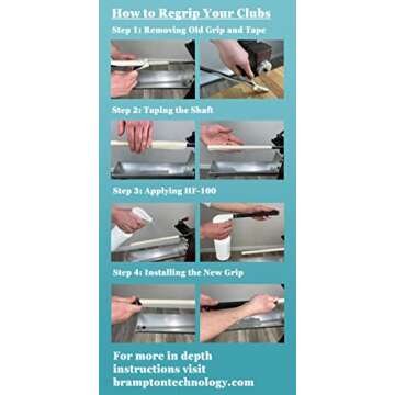 Brampton HF-100 Premium Golf Grip Solvent for Regripping Golf Clubs and Golf Grip Repair - Shake and Spray Golf Grip Solution - Non-Toxic, Non-Flammable, and Odorless Golf Grip Solvent (8oz)