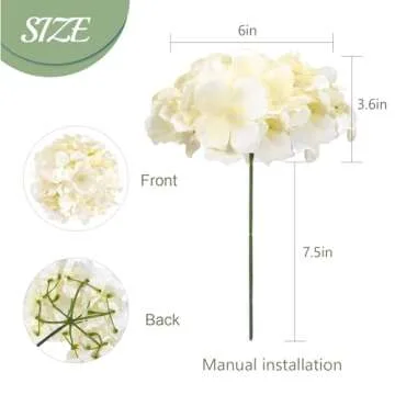 Auihiay 64pcs Silk Hydrangea Artificial Flowers, Champagne Artificial Hydrangea Flowers with Stems, Full Hydrangea Flowers for Wedding Centerpieces, Home, Garden, Party Decoration (Champagne)