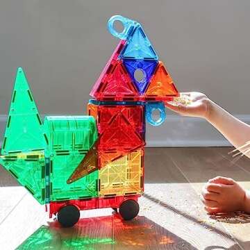 Magna-Tiles 48-Piece Solid Colors Deluxe Set, The Original, Award-Winning Magnetic Building Tiles fo...