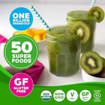 Orgain Organic Greens Powder + 50 Superfoods - Vegan Energy Boost