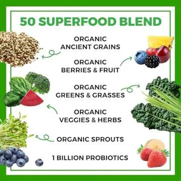 Orgain Organic Greens Powder + 50 Superfoods - Vegan Energy Boost