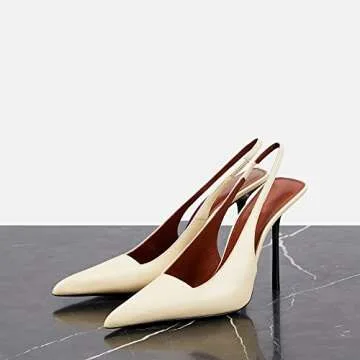 THESHY Pointed Toe High Stiletto Slingback Heels