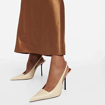 THESHY Pointed Toe High Stiletto Slingback Heels