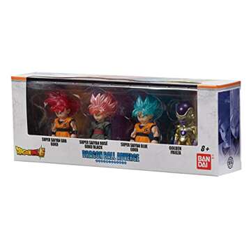 Bandai America - Dragon Ball Super Adverge Figure Box Set 1: Goku God, Golden Freiza, Goku Rose, Super Saiyan Blue Goku